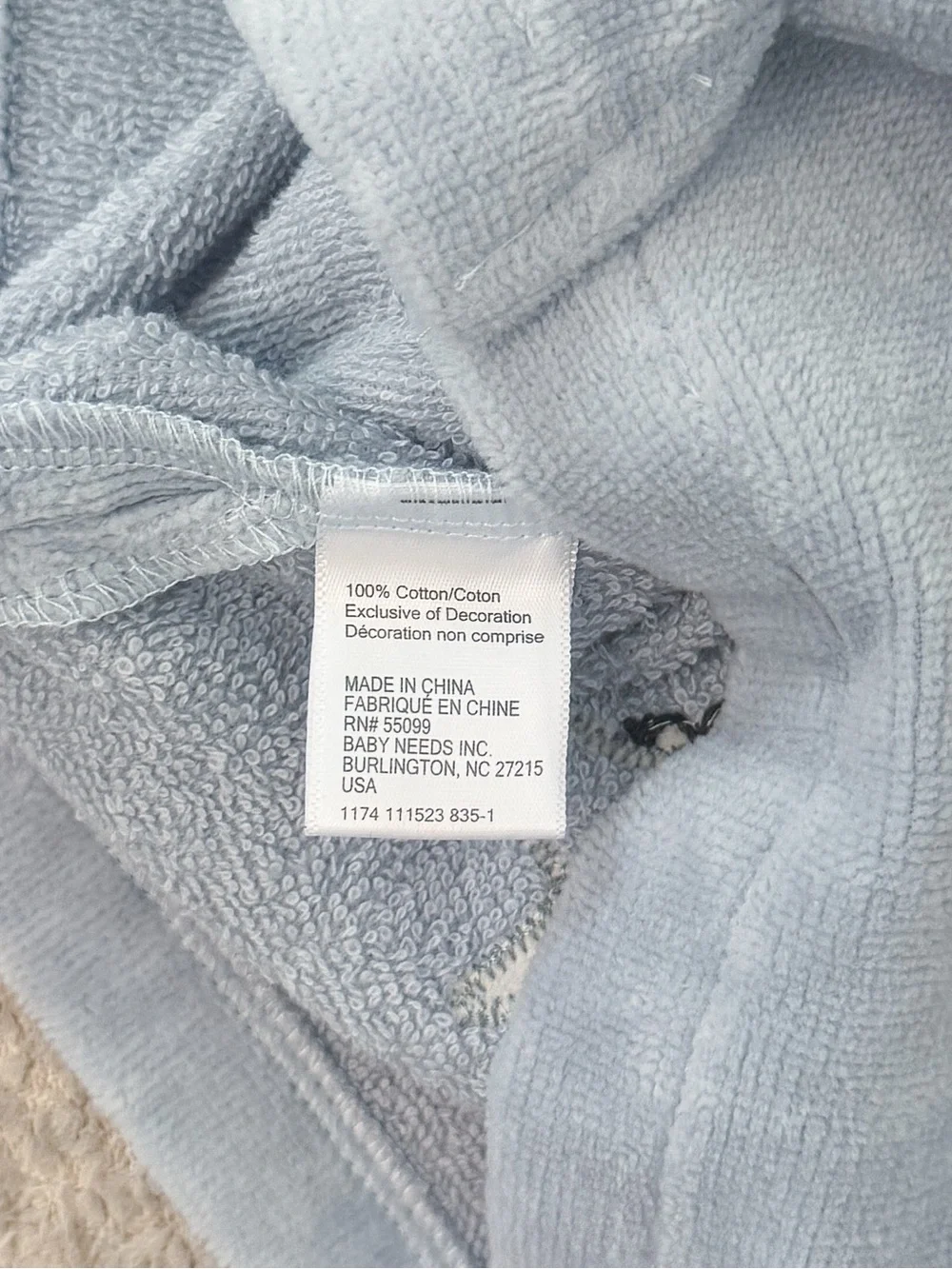 Elegant Baby PALE BLUE SEASIDE SAFARI TERRY BEACH COVERUP Robe 9-12months